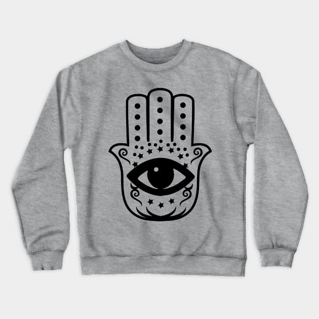 Hamsa Hand Evil Eye Crewneck Sweatshirt by livania